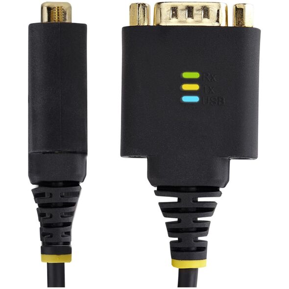 StarTech 1P1FFC-USB-SERIAL kabel równoległy Czarny 0,3 m USB Typu-A DB-9