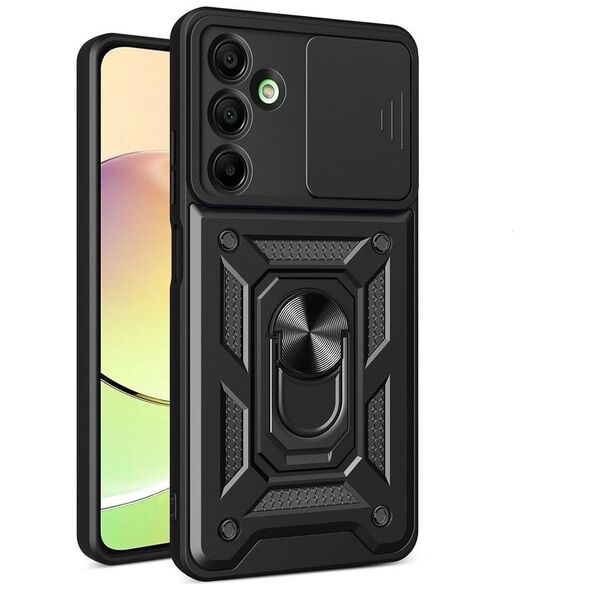 Etui pancerne Hybrid Armor Camshield z osłoną aparatu i metalowym ringiem do Samsung Galaxy A16 / A16 5G - czarne