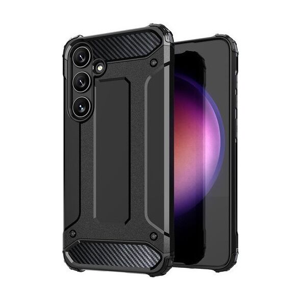 Hybrid Armor etui na Samsung Galaxy S25 pancerny hybrydowy pokrowiec - czarne