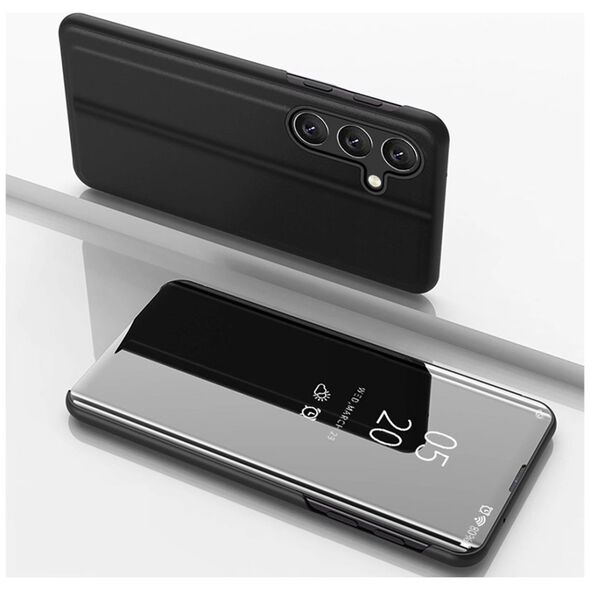 Clear View Case etui do Samsung Galaxy S24 FE pokrowiec z klapką - czarne