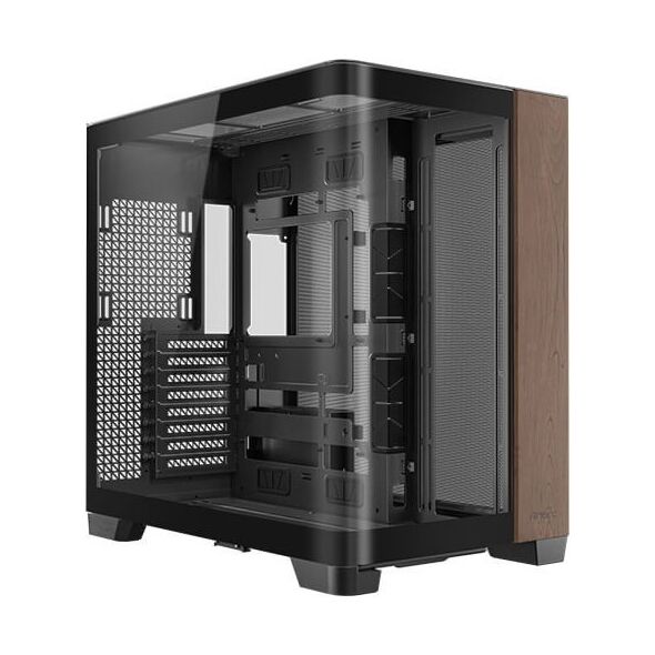 Antec C8 Curve Wood, Full Tower, PC, Black, Transparent, Wood, ATX, ITX, Glass, Plastic, Steel, Wood, 17.5 cm