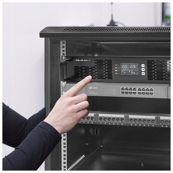 Dysan Zasilacz awaryjny UPS Qoltec do RACK | 3kVA | 3000W | Power Factor 1.0 | LCD | On-line
