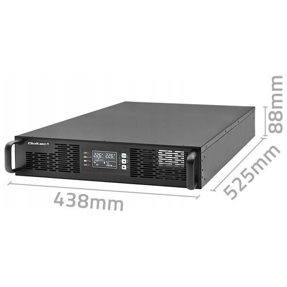 Dysan Zasilacz awaryjny UPS Qoltec do RACK | 3kVA | 3000W | Power Factor 1.0 | LCD | On-line