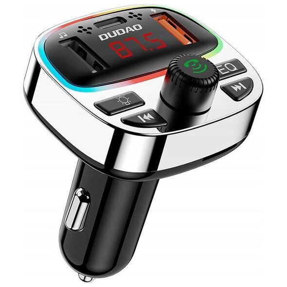 Transmiter Dudao R2PRO+ z portami ładowania PD25W Bluetooth 5.3 RGB - czarno-srebrny