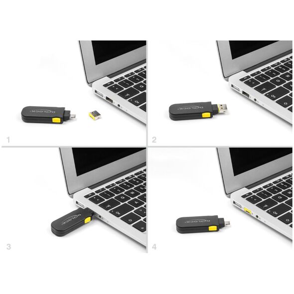 DeLOCK 22031 bloker portów Blokada portu + klucz USB Typu-A Czarny, Żółty 1 szt.