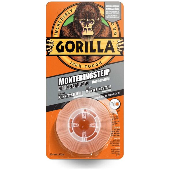 Gorilla Sports Gorilla HD Mounting Tape - 25,4mm - 1,52 m. 13939991 5704947004255