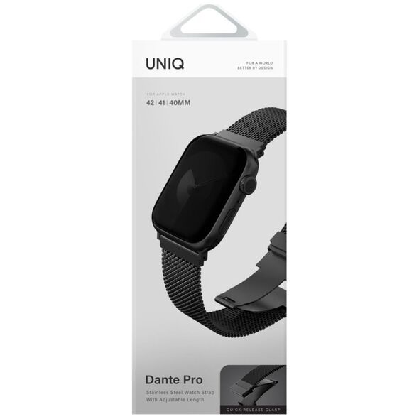 UNIQ Dante Pro Strap for Apple Watch 42/41/40mm Stainless Steel Graphite Black