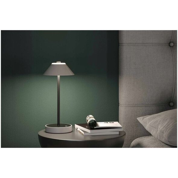 Lampka stołowa akumulatorowa PELLINI  LED DIM USB-C 2W 300lm 3000K-6500K IP44 beżowy / czarny matowy / skóra / metal
