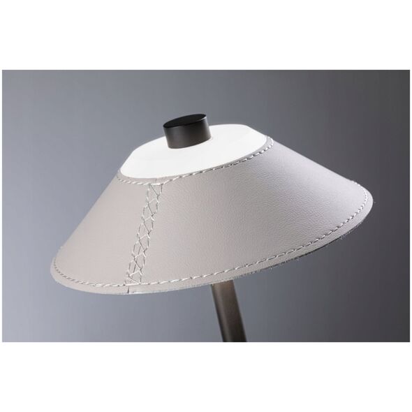 Lampka stołowa akumulatorowa PELLINI  LED DIM USB-C 2W 300lm 3000K-6500K IP44 beżowy / czarny matowy / skóra / metal