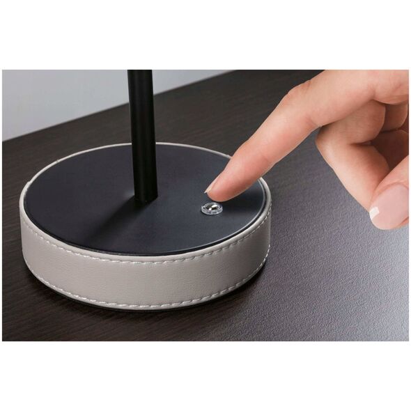 Lampka stołowa akumulatorowa PELLINI  LED DIM USB-C 2W 300lm 3000K-6500K IP44 beżowy / czarny matowy / skóra / metal