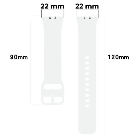 Bizon Strap Watch Silicone Samsung Galaxy Fit 3 white
