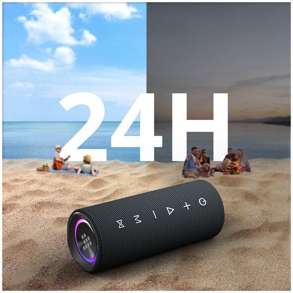 Głośnik przenośny Bluetooth Mirtune C2 24W + kable USB-C AUX - czarny Głośnik przenośny Bluetooth Mirtune C2 24W + kable USB-C AUX - czarny