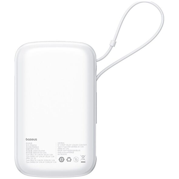 Power bank 10000mAh Qpow Pro+ 22.5W USB-C - biały Power bank 10000mAh Qpow Pro+ 22.5W USB-C - biały
