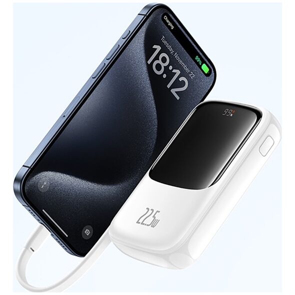 Power bank 10000mAh Qpow Pro+ 22.5W USB-C - biały Power bank 10000mAh Qpow Pro+ 22.5W USB-C - biały