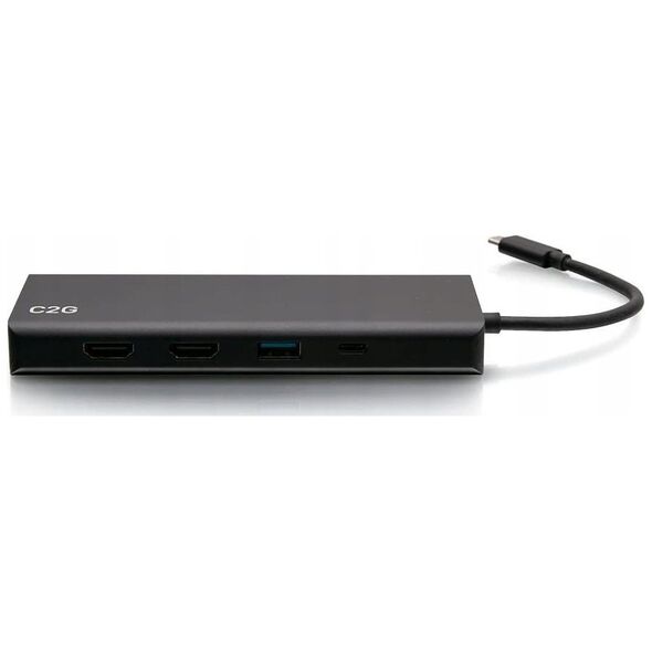 HUB USB C2G C2G USB C Docking Station - Dual Monitor Docking Station with 4K HDMI, USB, Ethernet, and AUX - Power Delivery up to 60W - Dockingstation - USB-C / Thunderbolt 3 - 2 x HDMI - GigE - TAA-konform