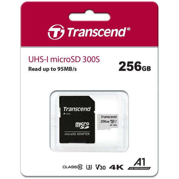 Karta Transcend 300S MicroSDXC 256 GB Class 10 UHS-I/U3  (TS256GUSD300S-A)