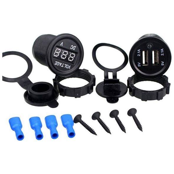 Ładowarka PLS37B CAR CHARGER VOLTOMETER