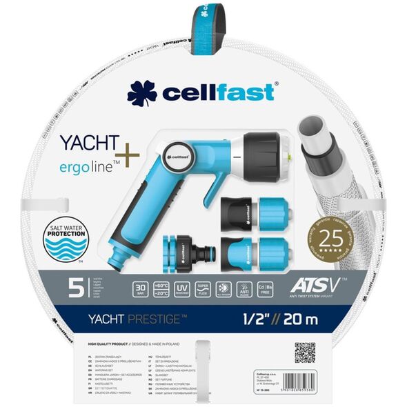 Cellfast Zestaw ogrodowy 20m 1/2" z końcówkami Cellfast Yacht Prestige