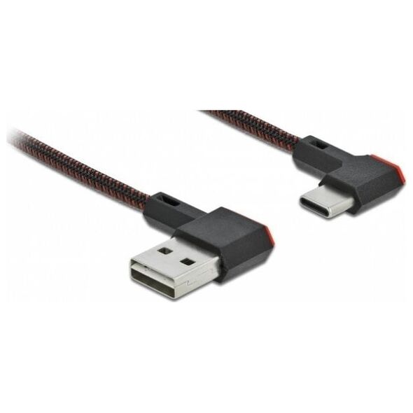 Kabel USB Delock KABEL USB-C(M)->USB-A(M) 2.0 0.2M KĄTOWY PRAWO CZARNY DELOCK