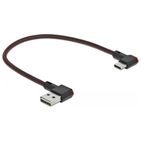 Kabel USB Delock KABEL USB-C(M)->USB-A(M) 2.0 0.2M KĄTOWY PRAWO CZARNY DELOCK