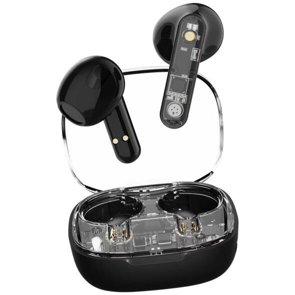 Streetz Ausinės į ausis STREETZ ακουστικά, permatomos, juodos / T150-BLK / 6612030 13452532 7333048060709