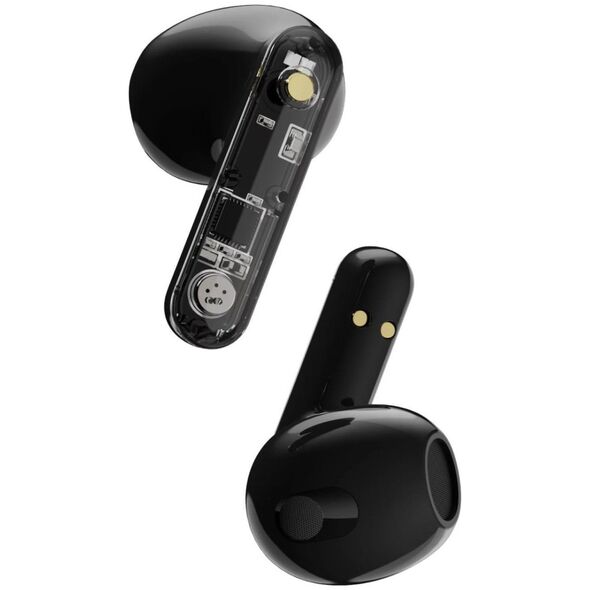 Streetz Ausinės į ausis STREETZ ακουστικά, permatomos, juodos / T150-BLK / 6612030 13452532 7333048060709