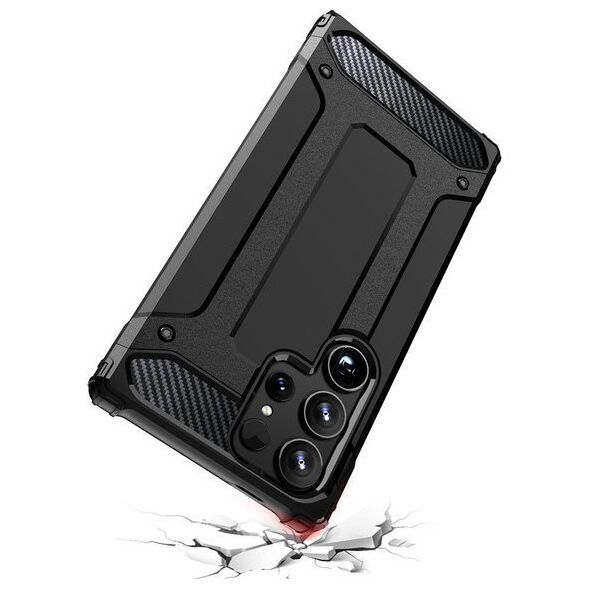 Hybrid Armor etui na Samsung Galaxy S25 Ultra pancerny hybrydowy pokrowiec - czarne