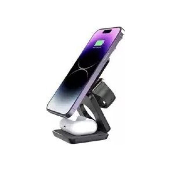 Φορτιστής 1stCOOL 1stCOOL bezdrátová skládací QI nabíječka 3v1, MagSafe, USB-C, μαύρο 14118684 8594192891376