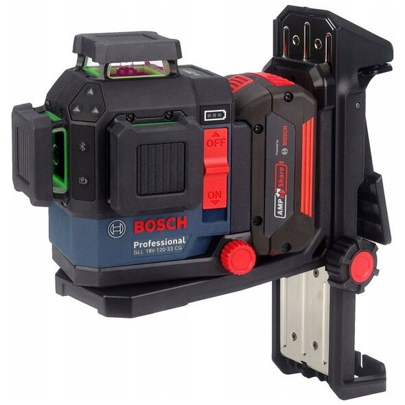 BOSCH.PLANE LASER GLL 18V-120-33 CG GREEN 1x4.0Ah +DK 20 CLAMP +LB136