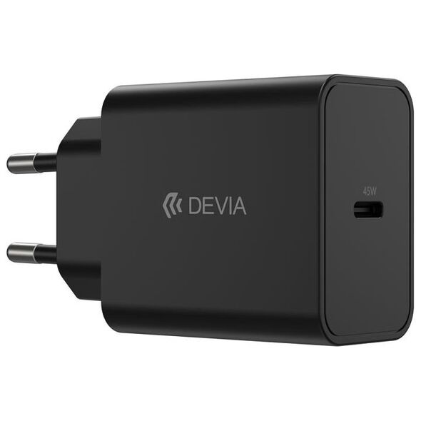 Φορτιστής Ταξιδίου Ταχείας Φόρτισης Devia GS-W45A0948 45W με Έξοδο USB C PD Rocket Μαύρο 6942297112872 6942297112872 έως και 12 άτοκες δόσεις
