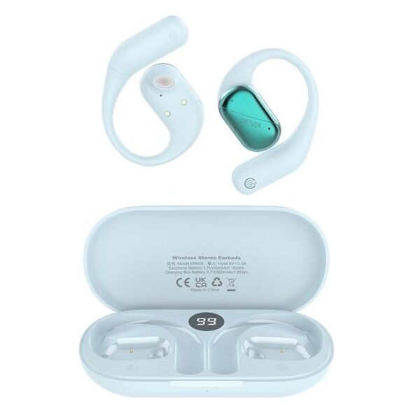 True Wireless Ακουστικά Bluetooth Devia OWS EM406 Lite1 Γαλάζιο 6942297112681 6942297112681 έως και 12 άτοκες δόσεις