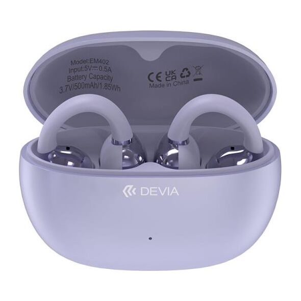 True Wireless Ακουστικά Bluetooth Devia OWS EM402 Pro2 Clip-On Μωβ 6942297112278 6942297112278 έως και 12 άτοκες δόσεις