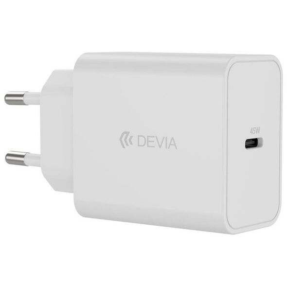 Φορτιστής Ταξιδίου Ταχείας Φόρτισης Devia GS-W45A0948 45W με Έξοδο USB C PD Rocket Λευκό 6942297112889 6942297112889 έως και 12 άτοκες δόσεις