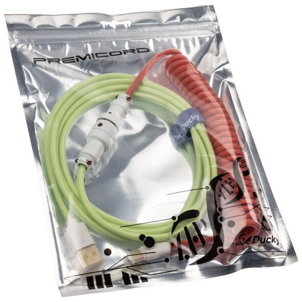 Καλώδιο USB Ducky Ducky Premicord Strawberry Frog Spiralkabel, USB Type C auf Type A - 1,8m 12573008 4711281572068
