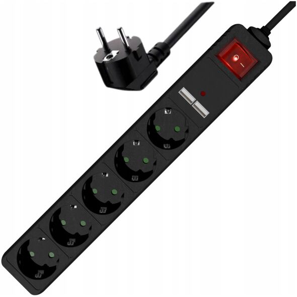 CABLE POWER EXTENSION 1.5M/5OUTL. SPG5-U2-5-02 GEMBIRD
