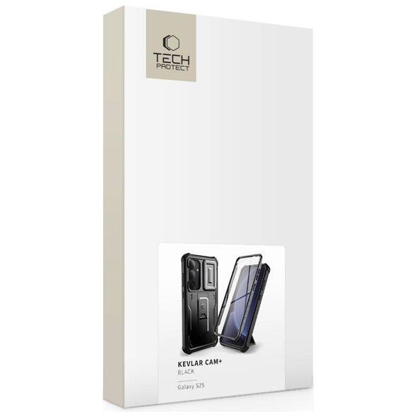 Case SAMSUNG GALAXY S25 Tech-Protect Kevlar Cam+ black 5906302321728