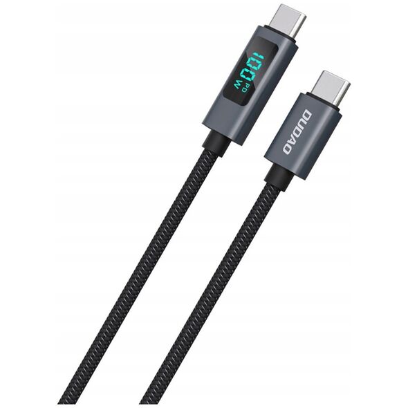 Kabel Dudao L7C USB-C - USB-C 100W z wyświetlaczem LED 1m - czarny
