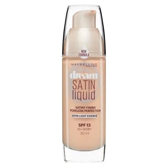 Maybelline  Maybelline, Dream Satin, Liquid Foundation, 10, Ivory, SPF 13, 30 ml For Women