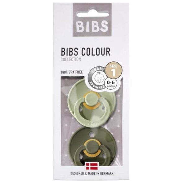 Bibs Smoczek uspokajający kauczyk Hevea Sage Green Hunter S 2-pack Bibs