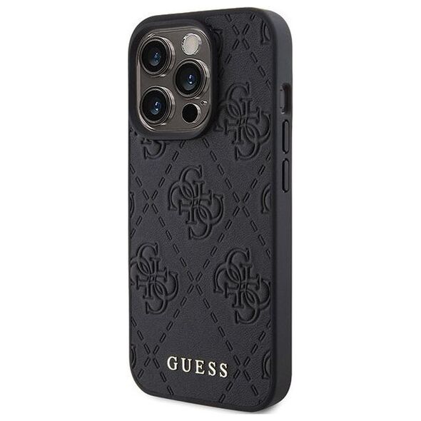 Guess Guess GUHCP15LP4EPMK iPhone 15 Pro 6.1" czarny/black hardcase Leather 4G Stamped