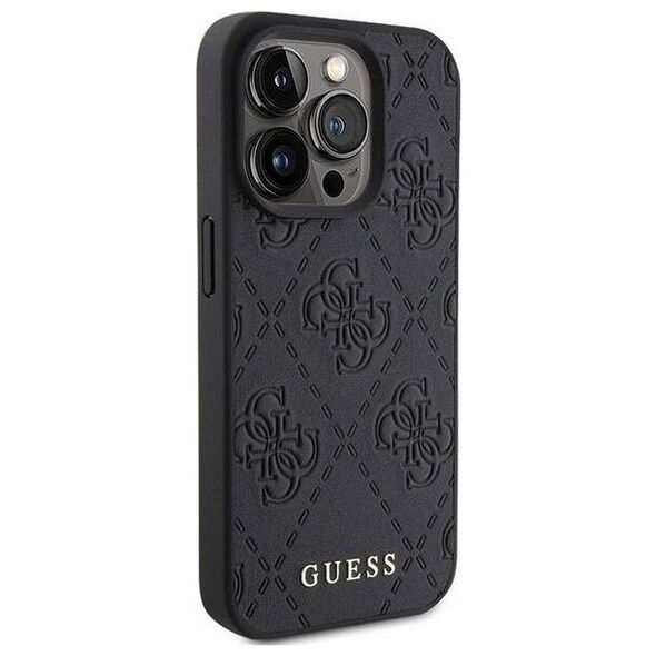 Guess Guess GUHCP15LP4EPMK iPhone 15 Pro 6.1" czarny/black hardcase Leather 4G Stamped