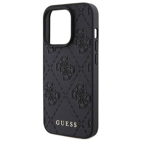 Guess Guess GUHCP15LP4EPMK iPhone 15 Pro 6.1" czarny/black hardcase Leather 4G Stamped