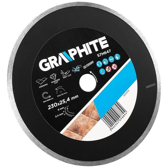 Graphite Tarcza diamentowa 230 x 25,4 mm, pełna do 59G891