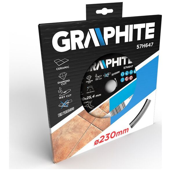 Graphite Tarcza diamentowa 230 x 25,4 mm, pełna do 59G891