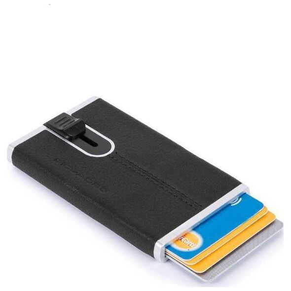 Piquadro Piquadro, Black Square, Leather, Card Holder, Square Sliding System, PP4825B3R-N, Black, For Men For Men