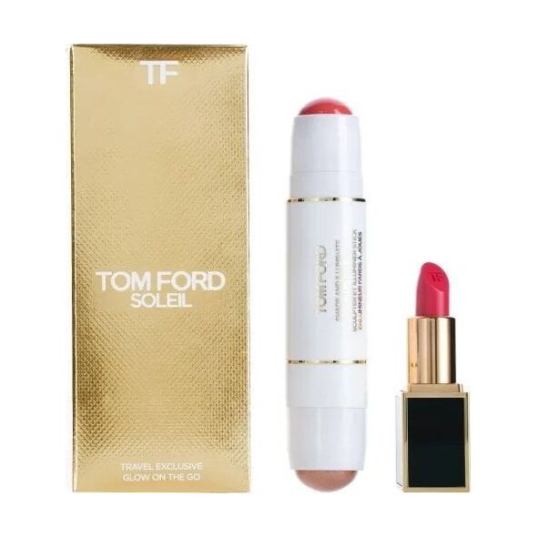 Tom Ford Soleil Travel Exclusive/Glow On The Go Set Tom Ford: Tom Ford, Illuminating, Highlighter & Blush Stick 2-In-1, 10 g + Tom Ford, Sheer, Cream Lipstick, 2 g For Women