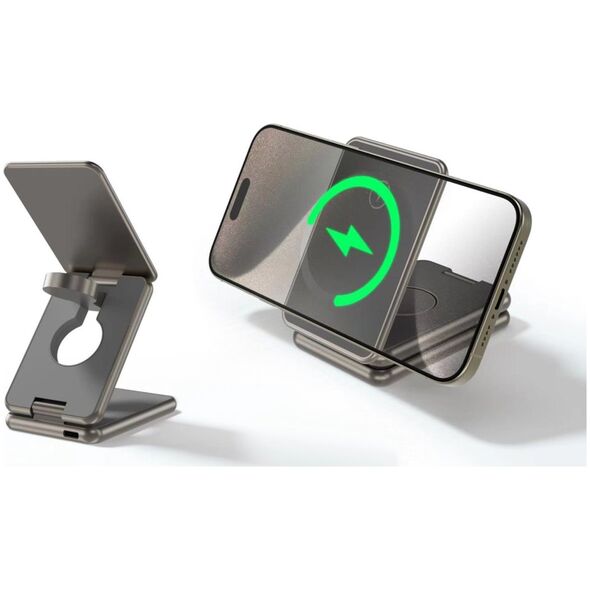 Ładowarka Swissten Wireless Aluminium Charger Al1 Grey (Magsafe Compatible)