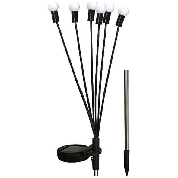 Saska Garden LAMPA SOLARNA TAŃCZĄCE NA WIETRZE KULECZKI BIAŁE 6 LED 72CM