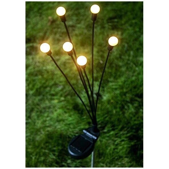 Saska Garden LAMPA SOLARNA TAŃCZĄCE NA WIETRZE KULECZKI BIAŁE 6 LED 72CM