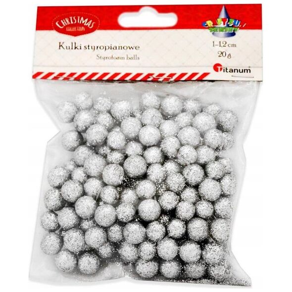 Titanum Kulki styropianowe mix srebrne 20g